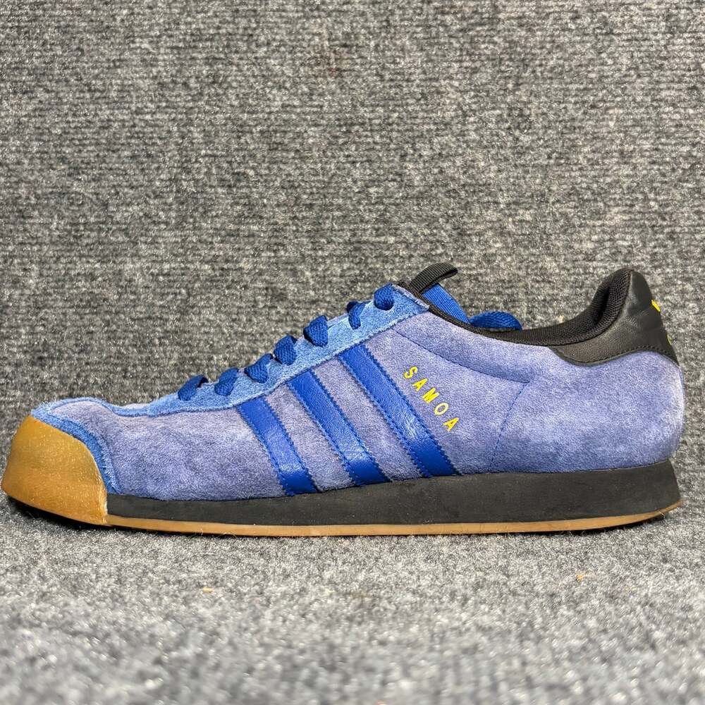 Adidas Samoa Mens Size 11.5 Blue Suede Leather Gum Sole Casual Sneakers Shoes